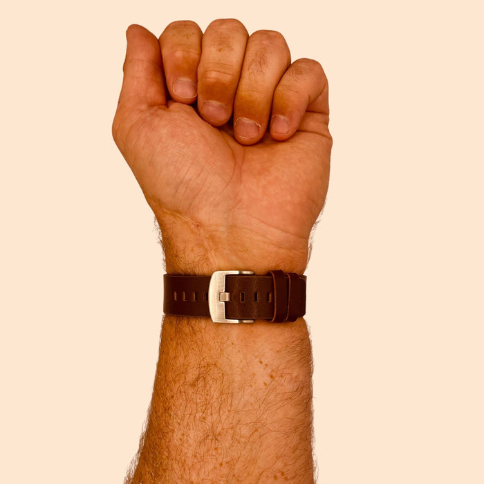 brown-silver-buckle-garmin-vivoactive-3-watch-straps-nz-leather-watch-bands-aus