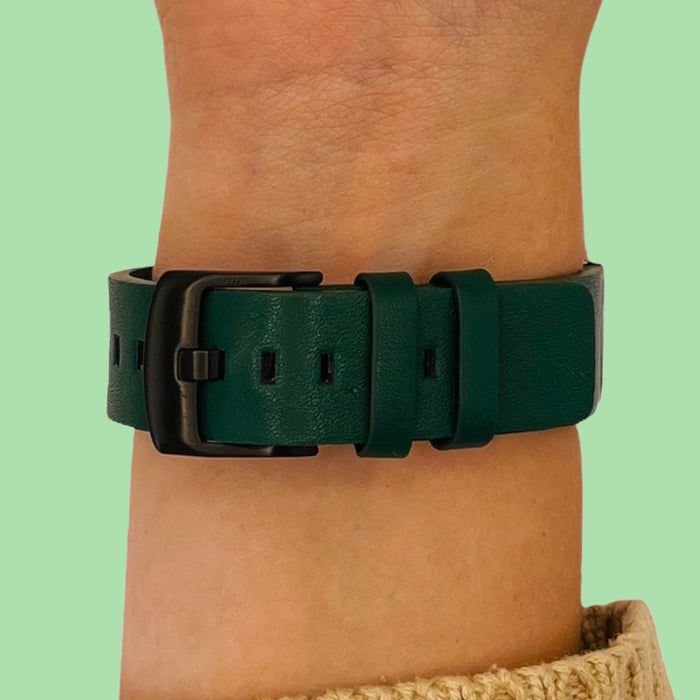 green-black-buckle-garmin-forerunner-165-watch-straps-nz-leather-watch-bands-aus