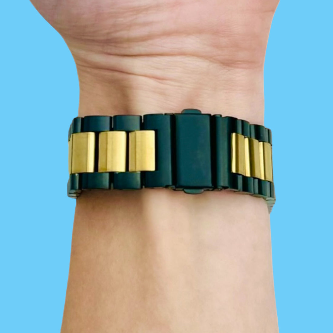 black-gold-metal-garmin-venu-x1-watch-straps-nz-stainless-steel-link-watch-bands-aus-991039