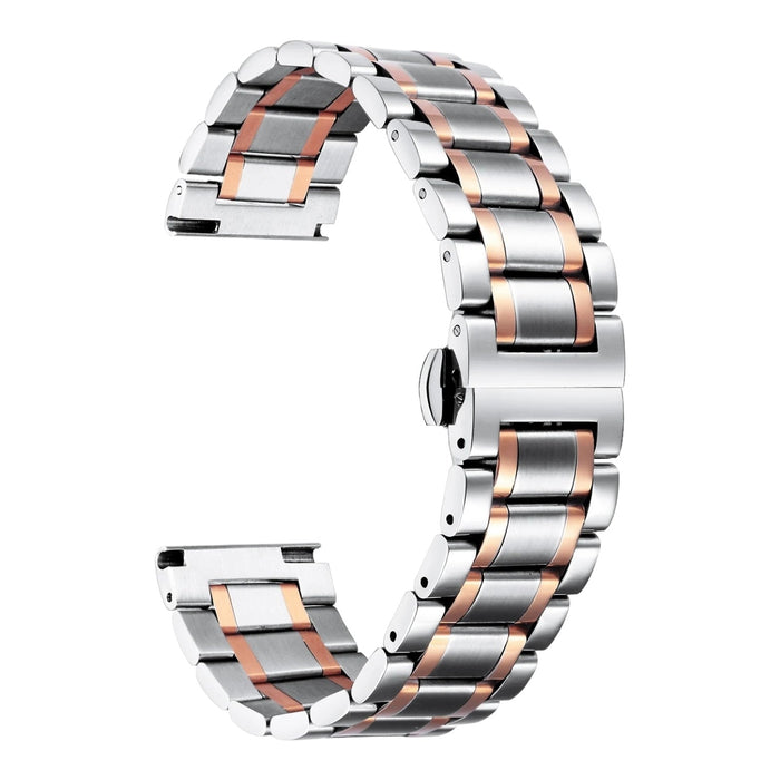 silver-rose-gold-stripe-metal-ticwatch-5-pro-watch-straps-nz-stainless-steel-link-watch-bands-aus