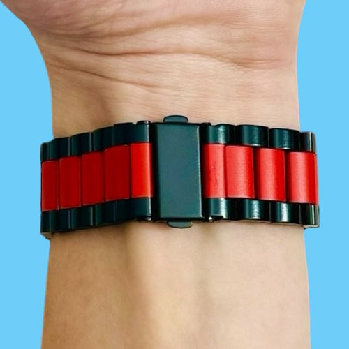 black-red-metal-ticwatch-gtx-watch-straps-nz-stainless-steel-link-watch-bands-aus