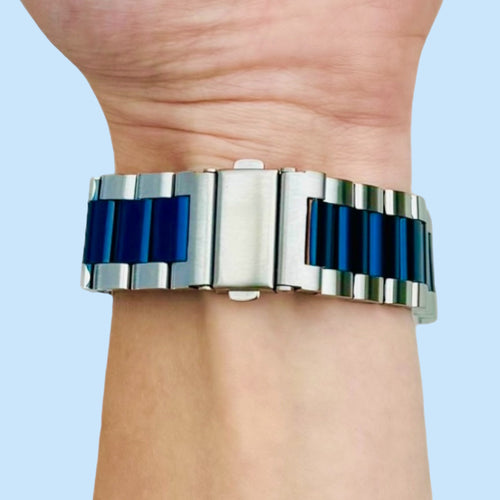 silver-blue-metal-garmin-forerunner-965-watch-straps-nz-stainless-steel-link-watch-bands-aus