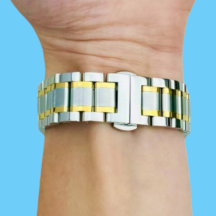 silver-gold-stripe-metal-garmin-forerunner-970-watch-straps-nz-stainless-steel-link-watch-bands-aus