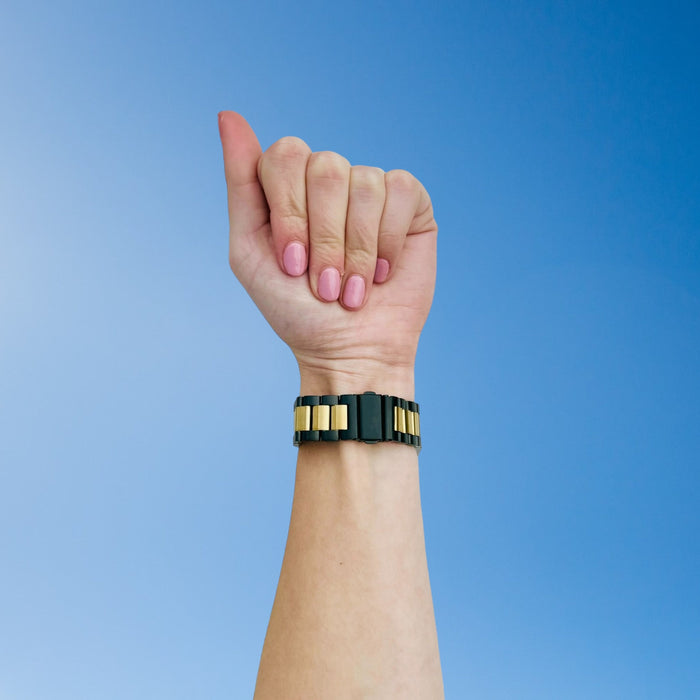 black-gold-metal-garmin-venu-4-(41mm)-watch-straps-nz-stainless-steel-link-watch-bands-aus