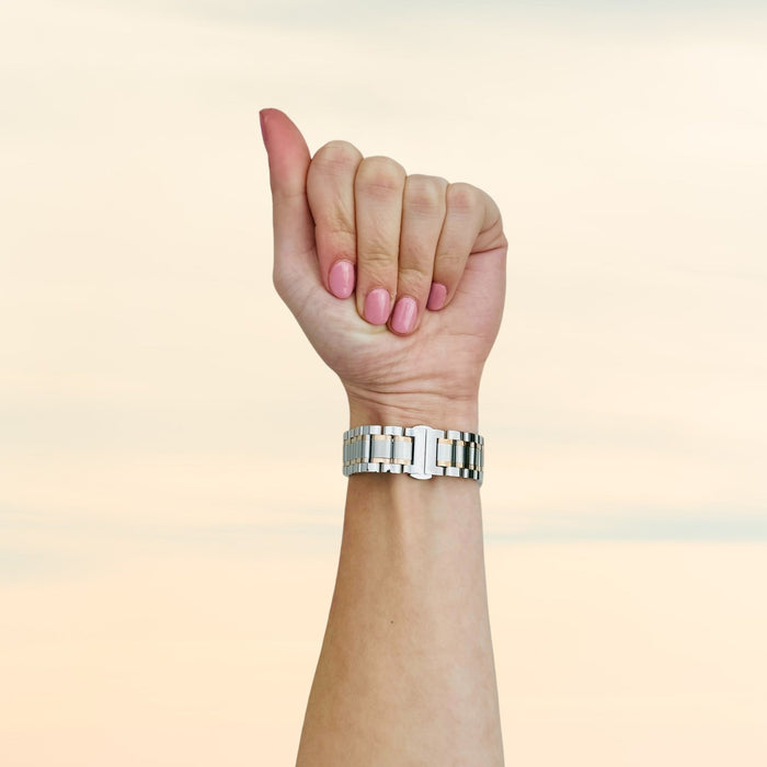 silver-rose-gold-stripe-metal-garmin-fenix-e-watch-straps-nz-stainless-steel-link-watch-bands-aus