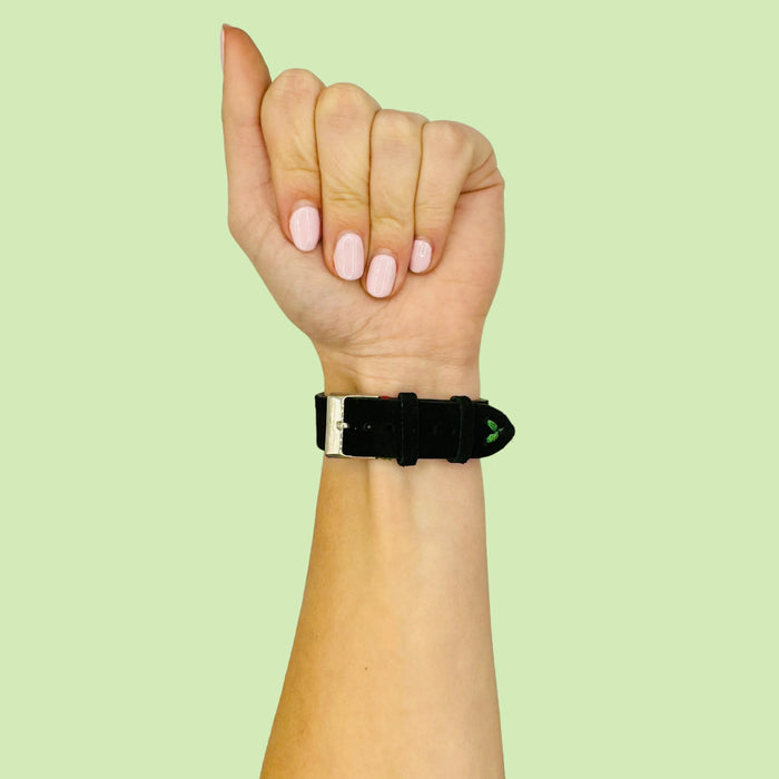 black-red-green-garmin-fenix-e-watch-straps-nz-suede-watch-bands-aus