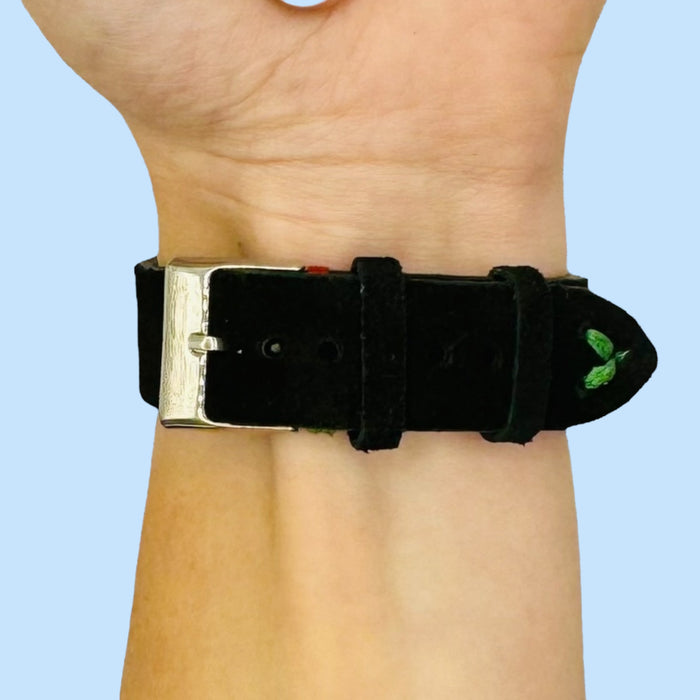 black-red-green-garmin-quatix-3-watch-straps-nz-suede-watch-bands-aus