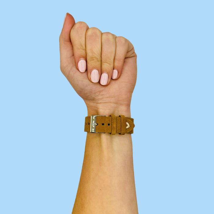 brown-white-garmin-forerunner-955-watch-straps-nz-suede-watch-bands-aus