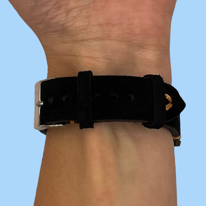 black-gold-coros-vertix-2-watch-straps-nz-suede-watch-bands-aus