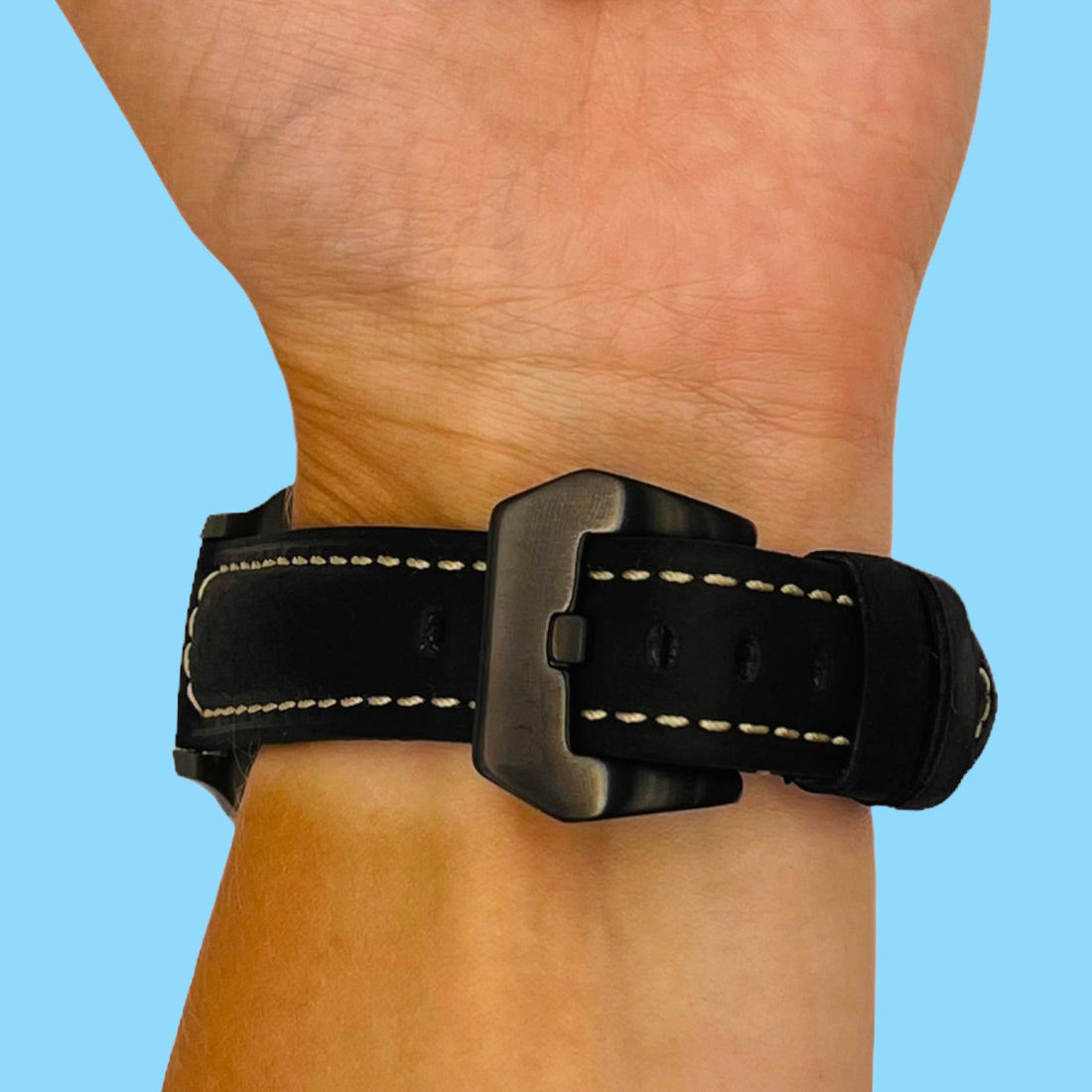 black-black-buckle-garmin-venu-x1-watch-straps-nz-retro-leather-watch-bands-aus