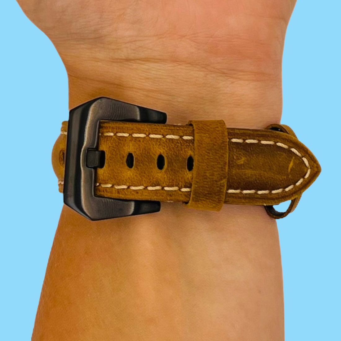 brown-black-buckle-garmin-venu-x1-watch-straps-nz-retro-leather-watch-bands-aus