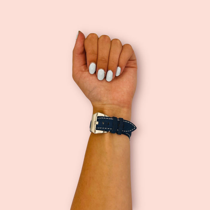 blue-silver-buckle-xiaomi-amazfit-stratos,-stratos-2-watch-straps-nz-retro-leather-watch-bands-aus