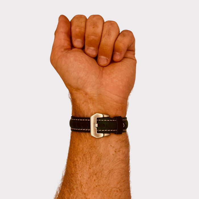 green-silver-buckle-garmin-instinct-2-watch-straps-nz-retro-leather-watch-bands-aus