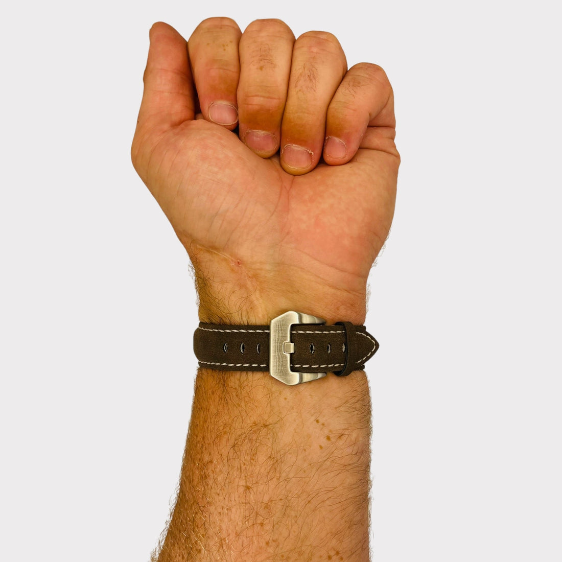 mocha-silver-buckle-samsung-galaxy-watch-active-2-(40mm-44mm)-watch-straps-nz-retro-leather-watch-bands-aus
