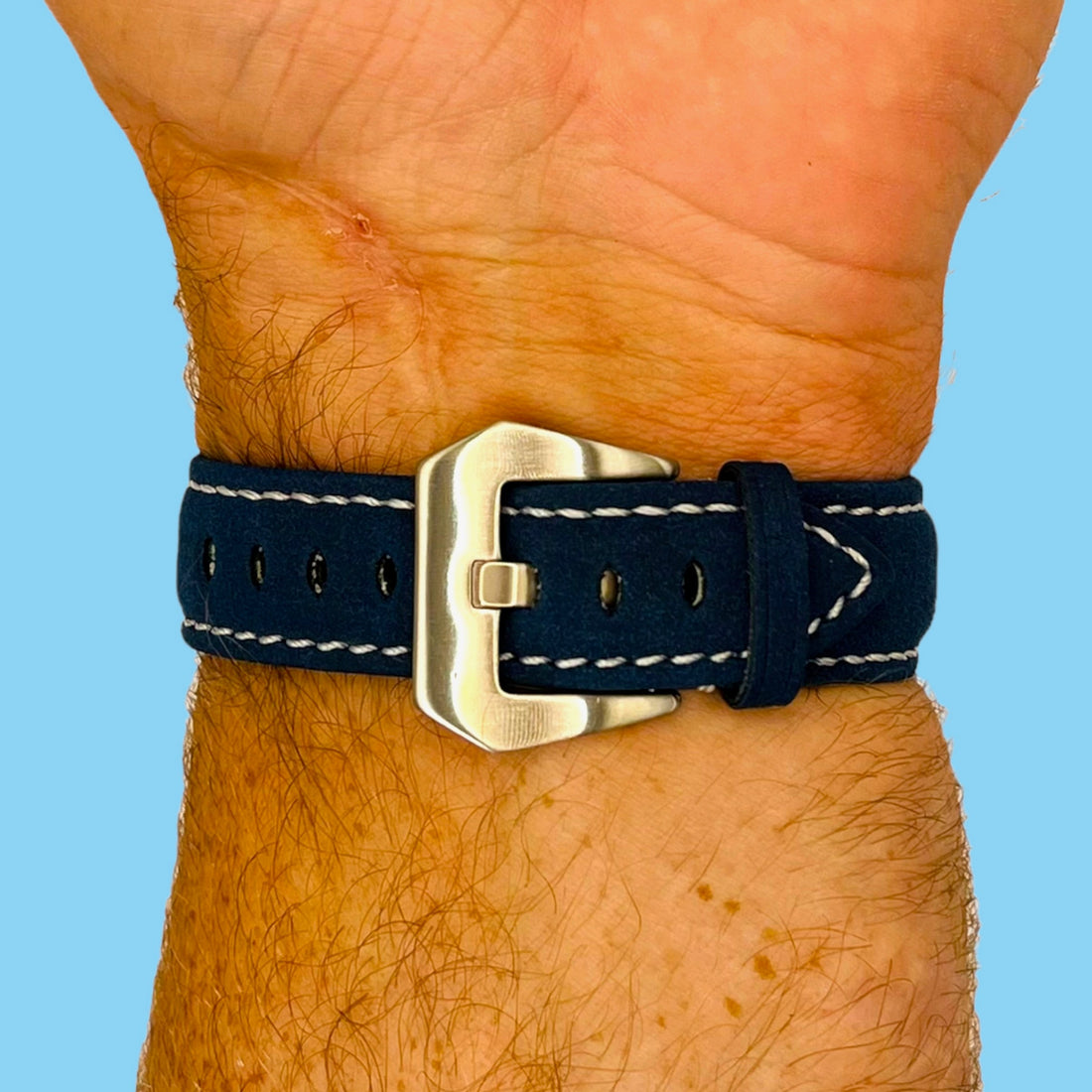 blue-silver-buckle-garmin-approach-s70-(42mm)-watch-straps-nz-retro-leather-watch-bands-aus