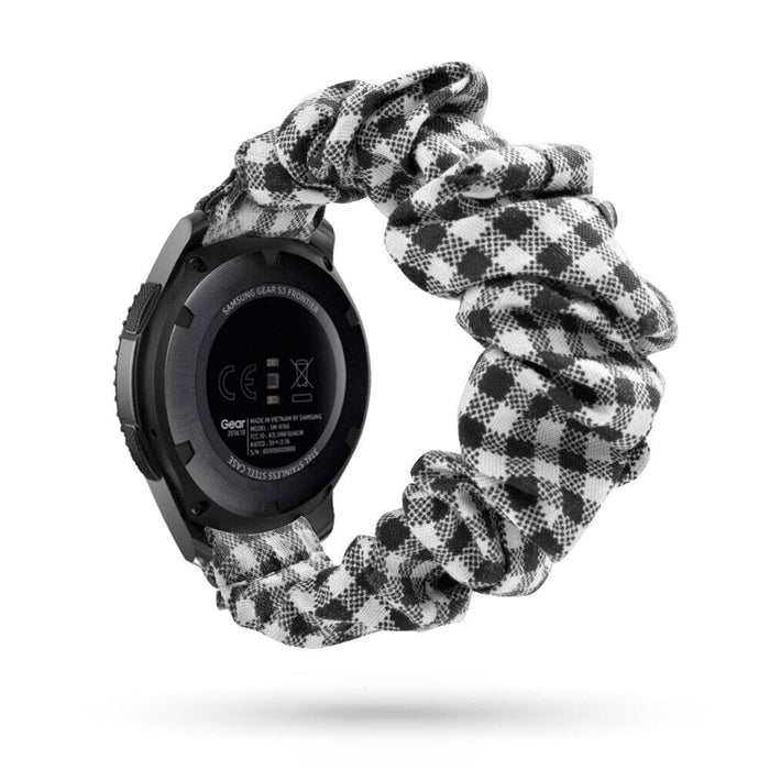 gingham-black-and-white-garmin-forerunner-165-watch-straps-nz-scrunchies-watch-bands-aus
