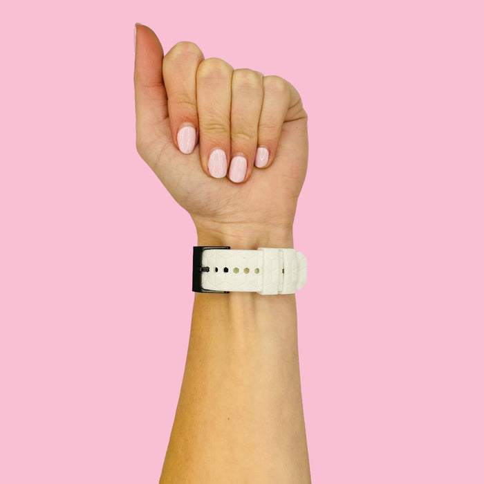 white-hex-pattern-garmin-forerunner-955-watch-straps-nz-silicone-football-pattern-watch-bands-aus