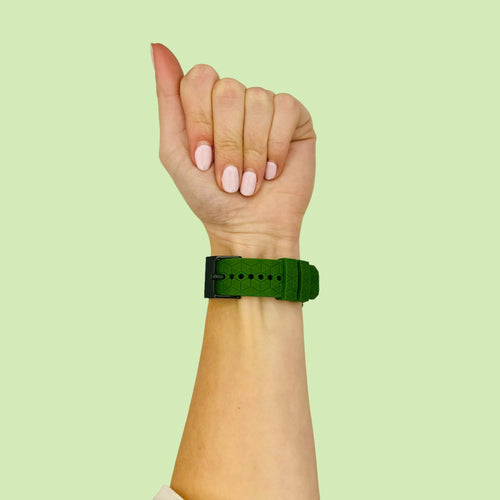 army-green-hex-pattern-withings-scanwatch-nova-brilliant-watch-straps-nz-silicone-football-pattern-watch-bands-aus
