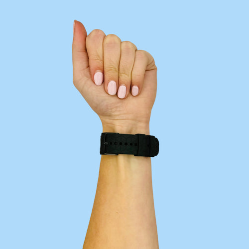 black-hex-pattern-garmin-fenix-6x-watch-straps-nz-silicone-football-pattern-watch-bands-aus