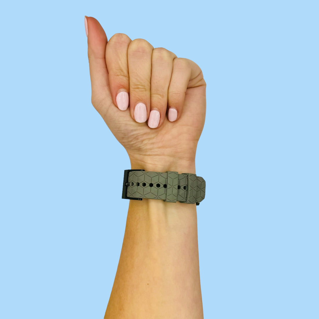 grey-hex-pattern-garmin-instinct-e-(40mm)-watch-straps-nz-silicone-football-pattern-watch-bands-aus