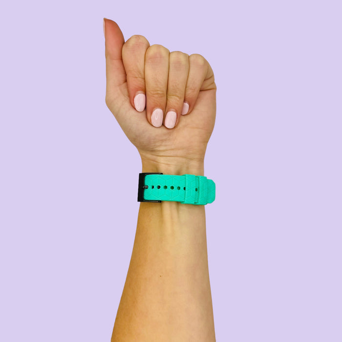 teal-hex-pattern-garmin-approach-s60-watch-straps-nz-silicone-football-pattern-watch-bands-aus