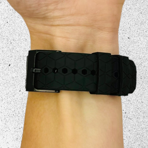 black-hex-pattern-thehorse-18mm-range-watch-straps-nz-silicone-football-pattern-watch-bands-aus