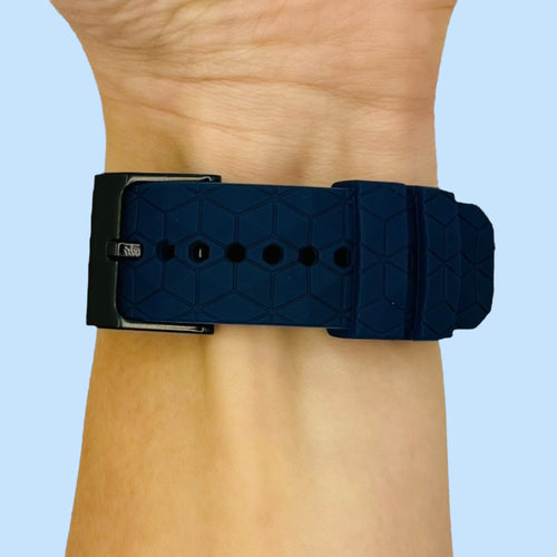 navy-blue-hex-pattern-garmin-forerunner-970-watch-straps-nz-silicone-football-pattern-watch-bands-aus