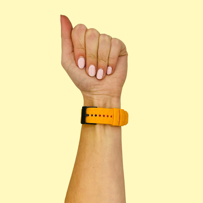 orange-hex-pattern-garmin-forerunner-955-watch-straps-nz-silicone-football-pattern-watch-bands-aus