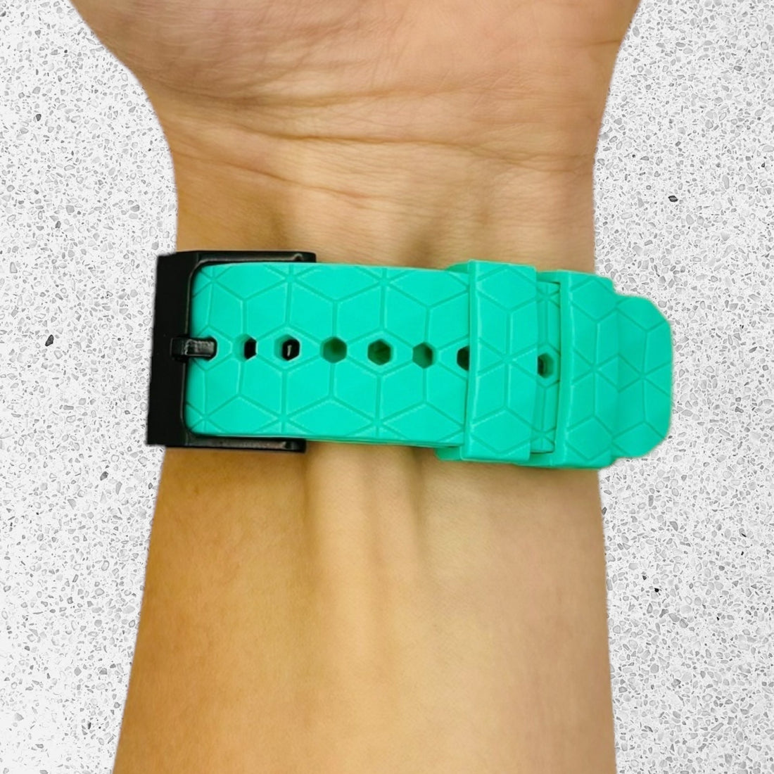 teal-hex-pattern-huawei-watch-gt-5-pro-42mm-watch-straps-nz-silicone-football-pattern-watch-bands-aus