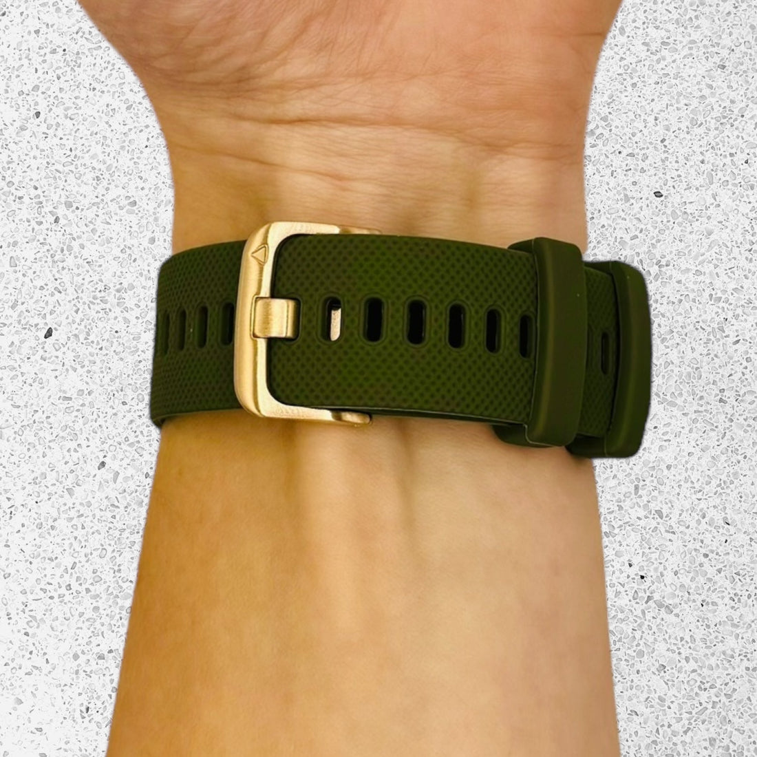 army-green-rose-gold-buckle-samsung-galaxy-watch-6-classic-(43mm)-watch-straps-nz-silicone-watch-bands-aus-804028,804029