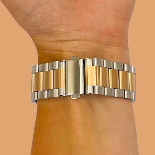 silver-rose-gold-metal-garmin-forerunner-165-watch-straps-nz-stainless-steel-link-watch-bands-aus