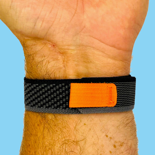 black-grey-orange-suunto-race-watch-straps-nz-snakeskin-leather-watch-bands-aus