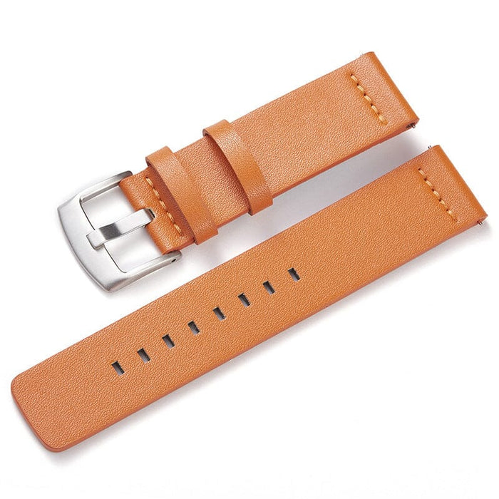 orange-silver-buckle-garmin-vivoactive-3-watch-straps-nz-leather-watch-bands-aus