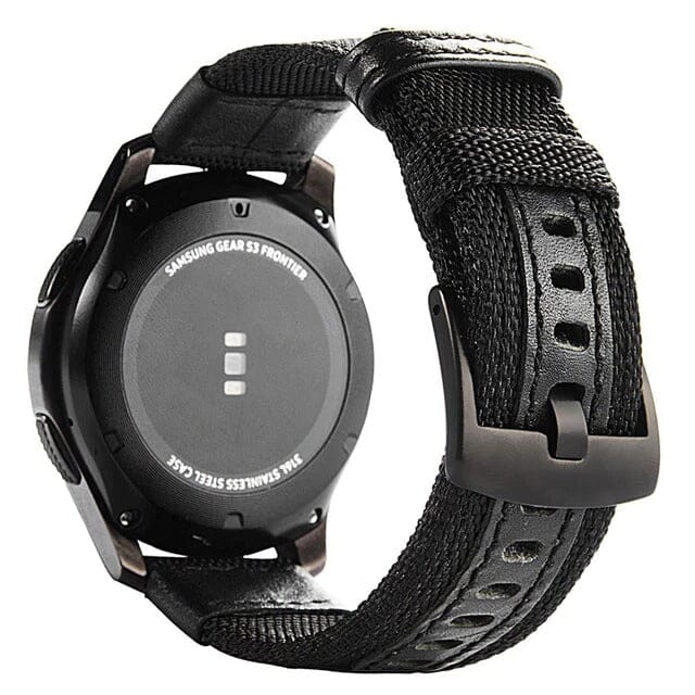 black-garmin-vivoactive-3-watch-straps-nz-nylon-and-leather-watch-bands-aus