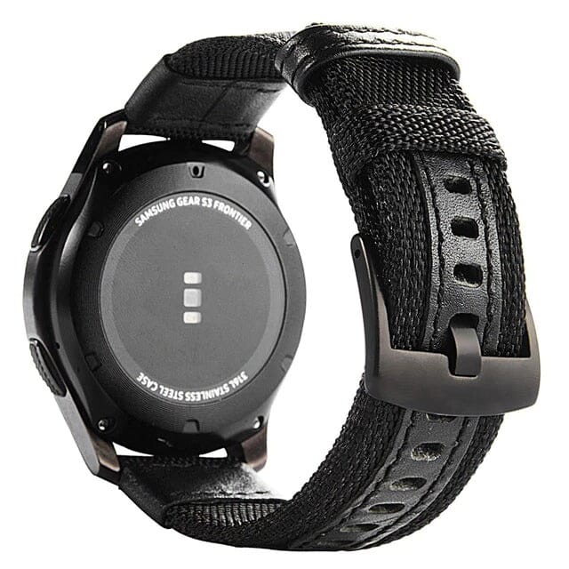 black-huawei-honor-s1-watch-straps-nz-nylon-and-leather-watch-bands-aus