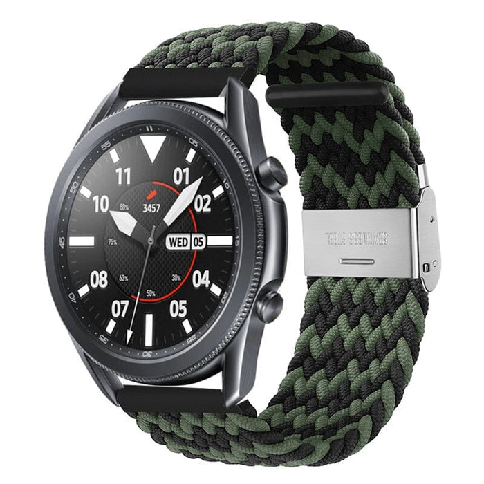black-green-zig-samsung-galaxy-watch-6-classic-(43mm)-watch-straps-nz-nylon-braided-loop-watch-bands-aus