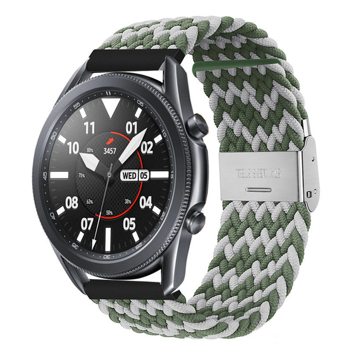 green-white-zig-ticwatch-5-pro-watch-straps-nz-nylon-braided-loop-watch-bands-aus