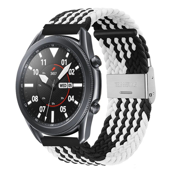 white-black-samsung-galaxy-watch-6-classic-(43mm)-watch-straps-nz-nylon-braided-loop-watch-bands-aus