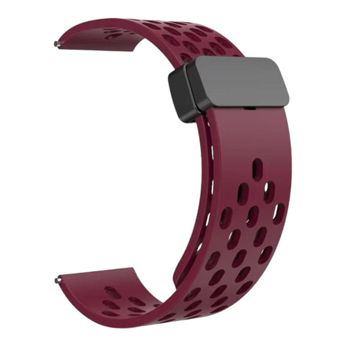 maroon-magnetic-sports-samsung-galaxy-watch-active-2-(40mm-44mm)-watch-straps-nz-ocean-band-silicone-watch-bands-aus