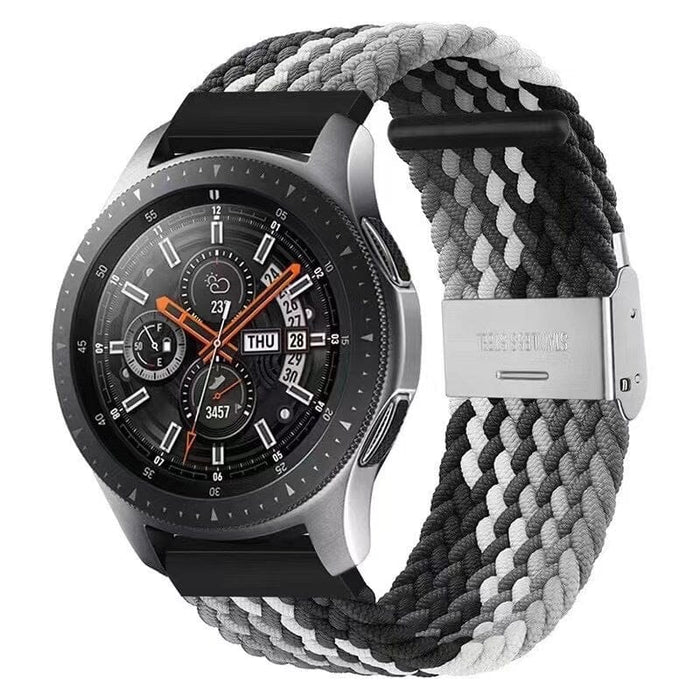 black-grey-white-garmin-forerunner-955-watch-straps-nz-nylon-braided-loop-watch-bands-aus