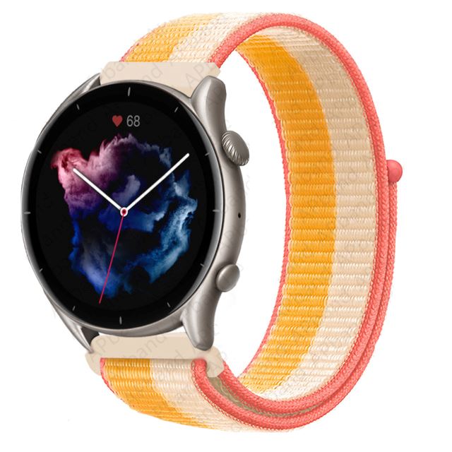 peach-yellow-garmin-forerunner-955-watch-straps-nz-nylon-sports-loop-watch-bands-aus