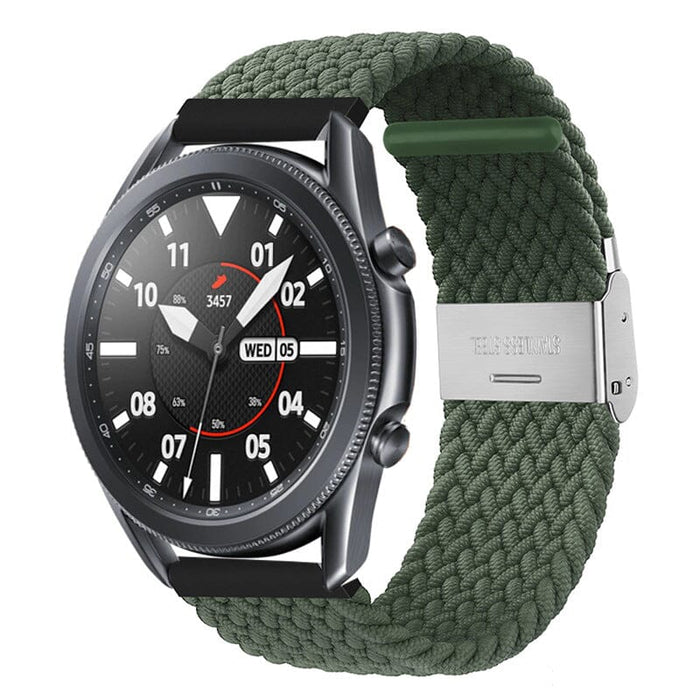 green-samsung-galaxy-watch-5-(40-44mm)-watch-straps-nz-nylon-braided-loop-watch-bands-aus