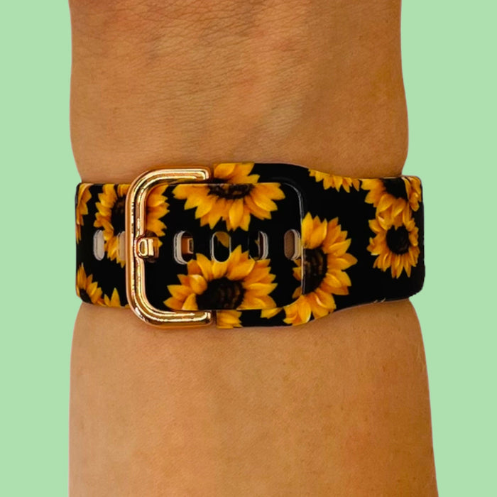 sunflowers-black-huawei-watch-gt2e-watch-straps-nz-pattern-straps-watch-bands-aus