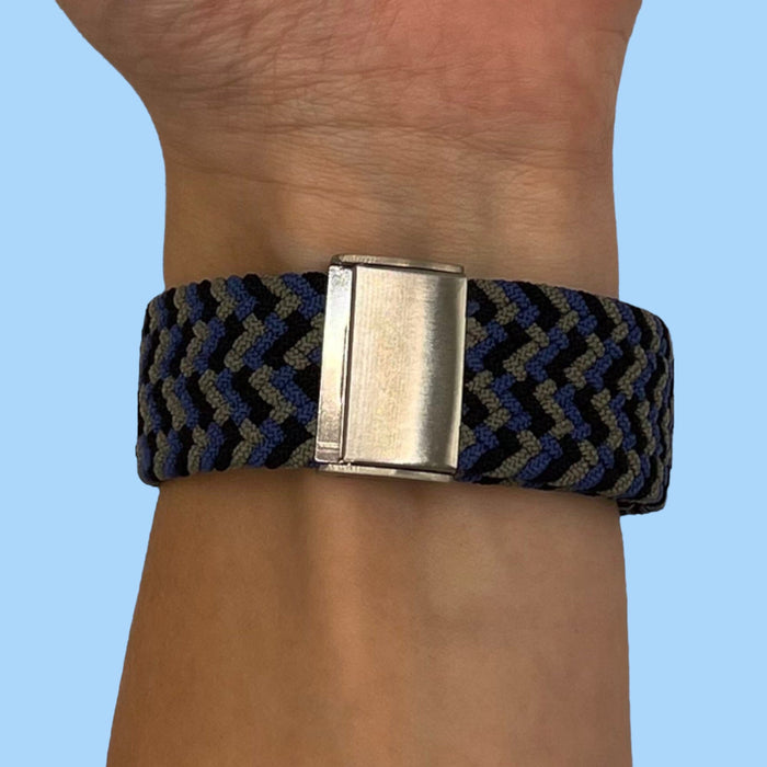 green-blue-black-garmin-forerunner-265-watch-straps-nz-nylon-braided-loop-watch-bands-aus