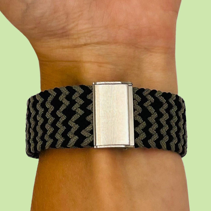 black-green-zig-ticwatch-gtx-watch-straps-nz-nylon-braided-loop-watch-bands-aus