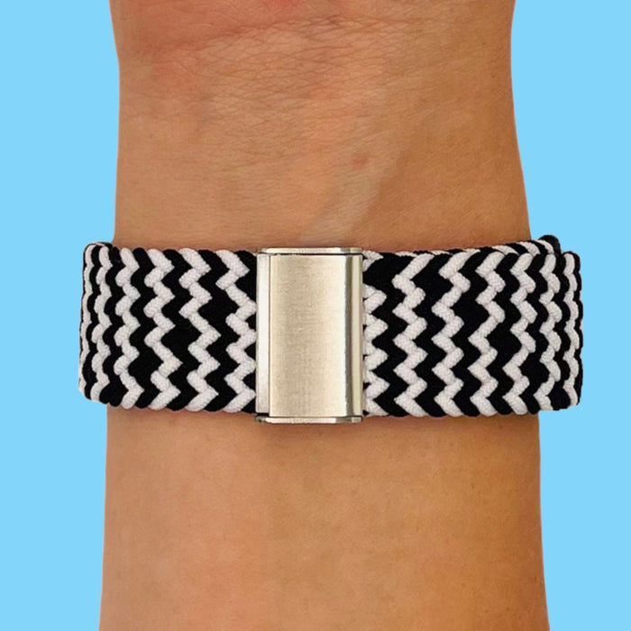 black-white-zig-garmin-forerunner-255-watch-straps-nz-nylon-braided-loop-watch-bands-aus