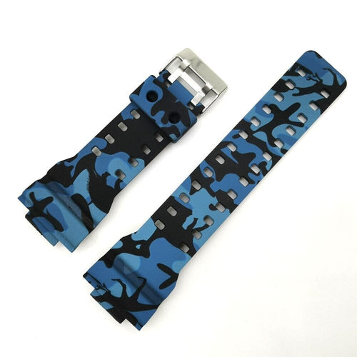 Blue Camo Silicone Watch Straps Compatible with the Casio G-Shock GA Series + More NZ