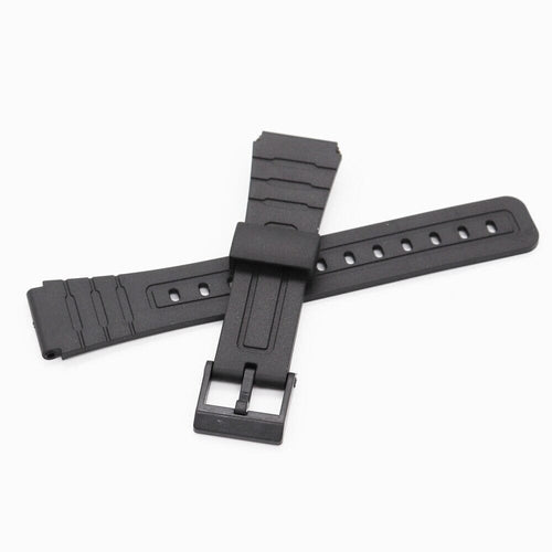 Black Buckle Silicone Watch Straps Compatible with the Casio F Range - F91 and more NZ