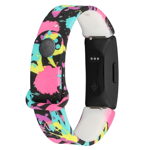 Silver Swirls Silicone Patterned Watch Straps Compatible with the Fitbit Ace 2 NZ