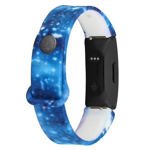 Black Swirl Silicone Patterned Watch Straps Compatible with the Fitbit Ace 2 NZ